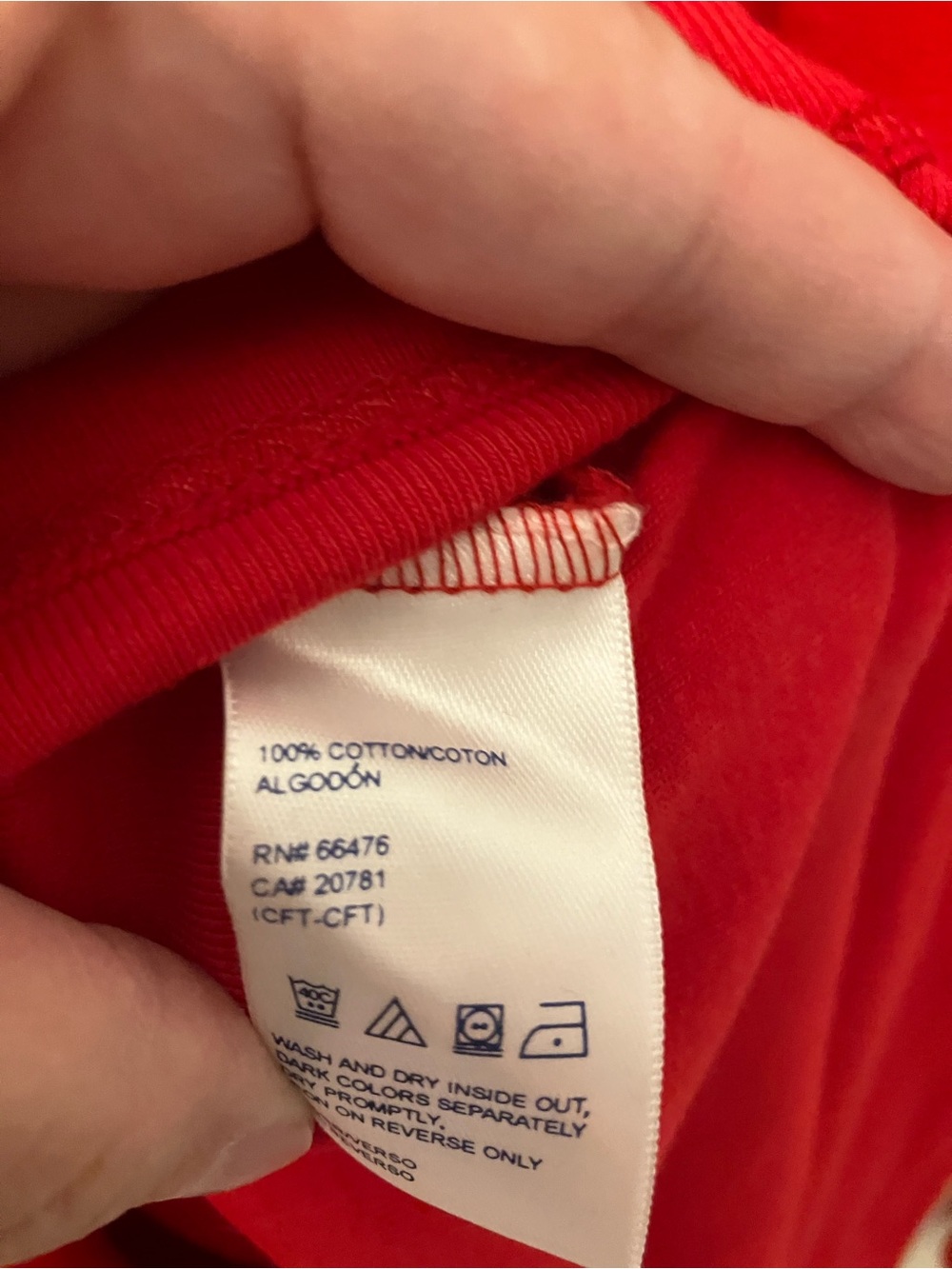 Tommy Hilfiger Red Long-Sleeve V-Neck Top with Contrast Stripe - Picture 5 of 5